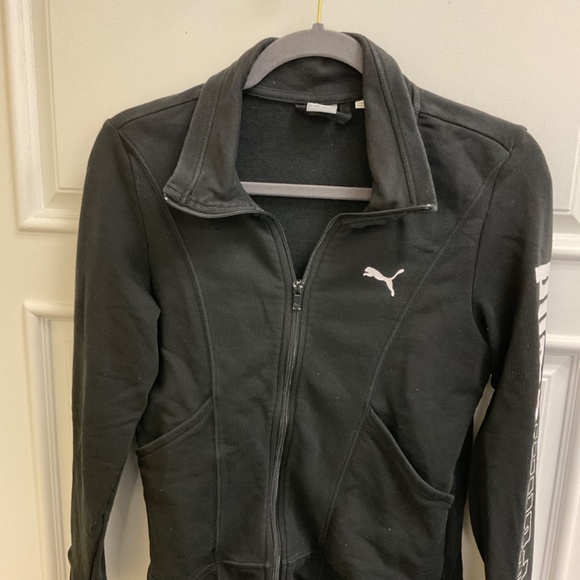 PUMA Women’s Black Full Front Zip Sweat Jacket Sz S - READ! - Picture 3 of 10